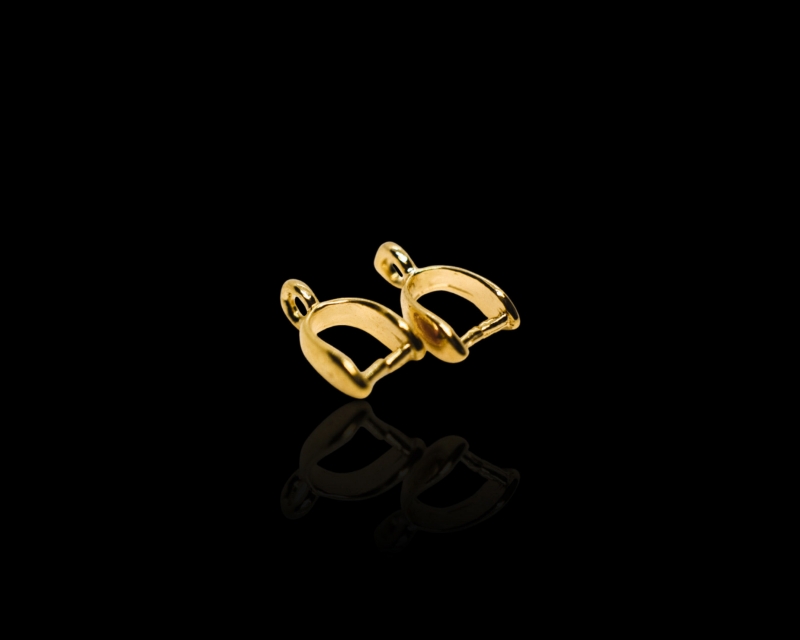 Бейл-держатель подвесок одна пара (две штуки)  цвет золотой 11мм Золотой