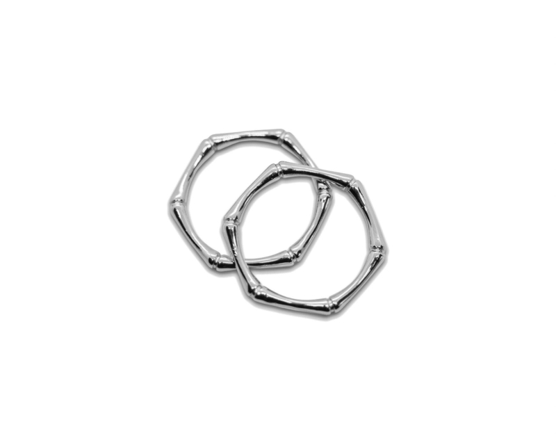 Кольцо шестиугольное без дополнительных отверстий цвет серебро 20мм Серебро