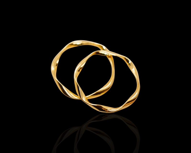 Кольцо крученое среднее цвет золото 33мм Золотой